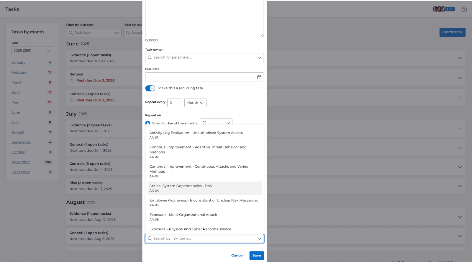 recurring tasks screenshot 2