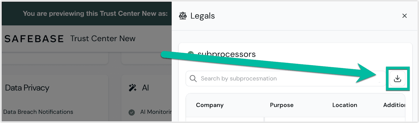 Download Subprocessors as CSV