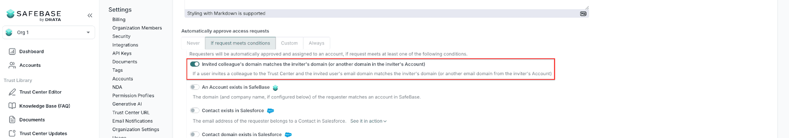 Auto-Approval for Colleague Invites