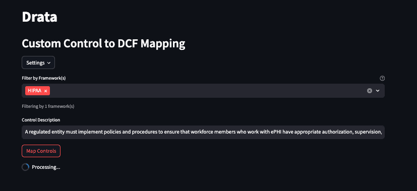 Custom Control to DCF Mapping