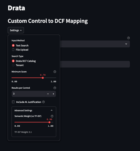 Custom Control to DCF Mapping