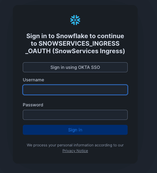 Snowflake sign-on