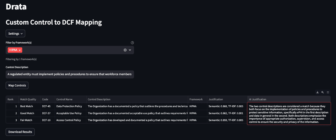 Custom Control to DCF Mapping